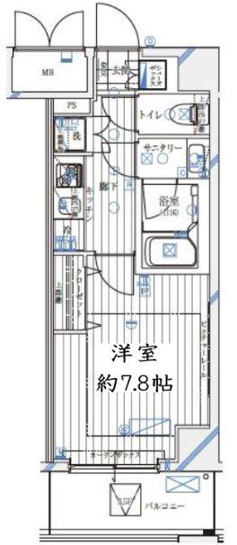 REGALIZ愛宕御成門 レガリス愛宕御成門(1K/7階)の間取り写真