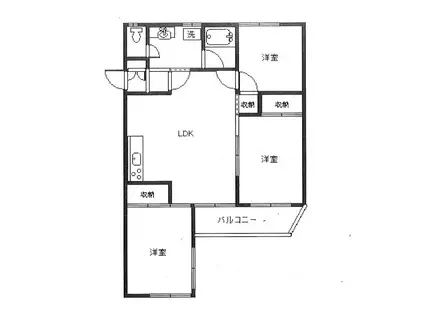 ヴィラ・スティタス(3LDK/2階)の間取り写真