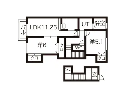 ALBIREO(2LDK/2階)の間取り写真