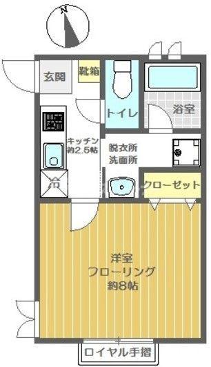 アリアーテ(1K/1階)の間取り写真