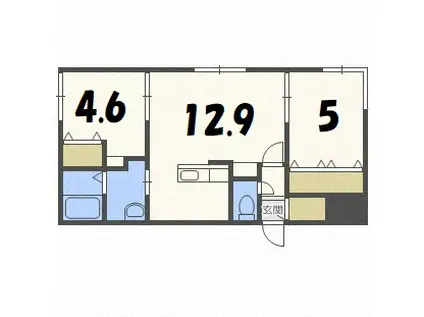 アルバミュウ グラシア(2LDK/3階)の間取り写真