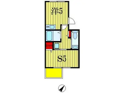 PSR矢作町(ワンルーム/2階)の間取り写真