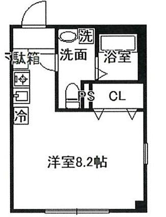ロレットの小路(1K/2階)の間取り写真