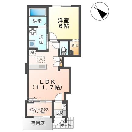 千葉市中央区大森町アパート(1LDK/1階)の間取り写真