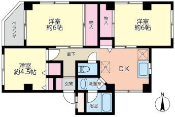 マークスフォート(3DK/3階)の間取り写真