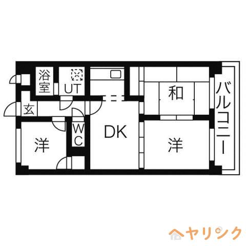 グランドール藤ヶ丘東(3DK/4階)の間取り写真