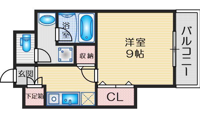 アスール江坂(1K/6階)の間取り写真