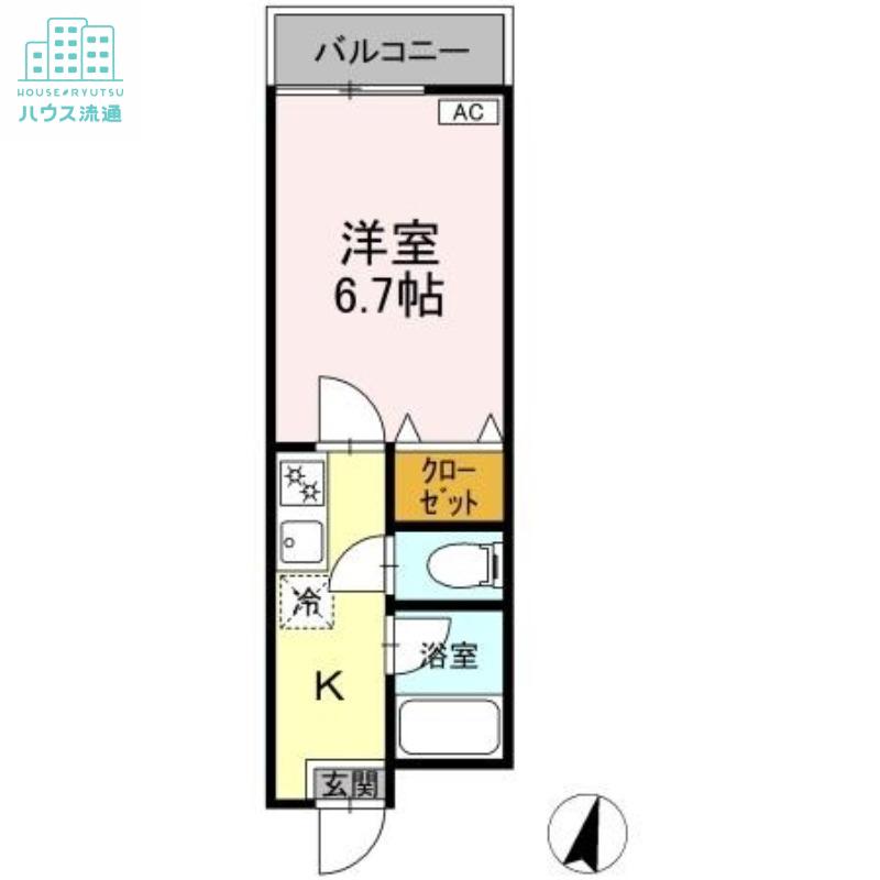 MODERN PALAZZO 文教東(1K/2階)の間取り写真