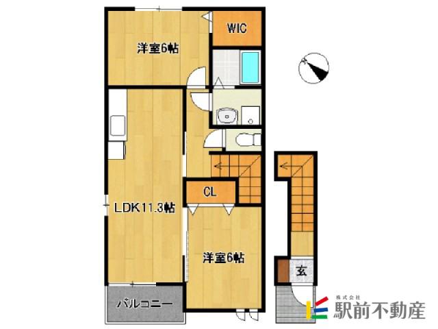 アルド-レ(2LDK/2階)の間取り写真