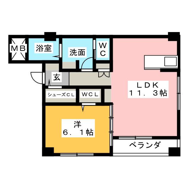 LALBA DI SECOND(1LDK/2階)の間取り写真