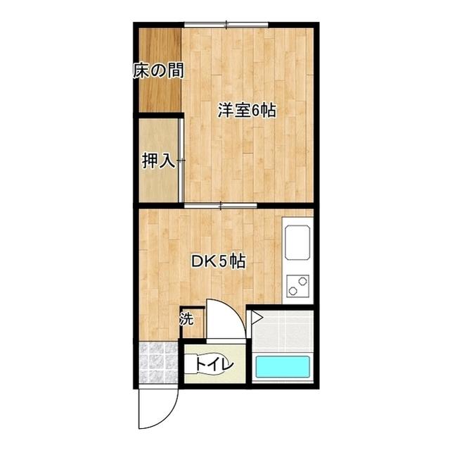 山口ハイツ(1DK/1階)の間取り写真