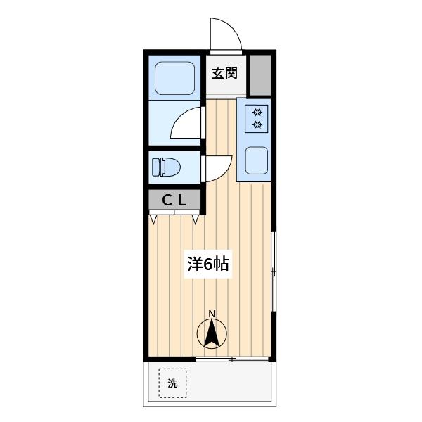 小林ハウス(ワンルーム/1階)の間取り写真