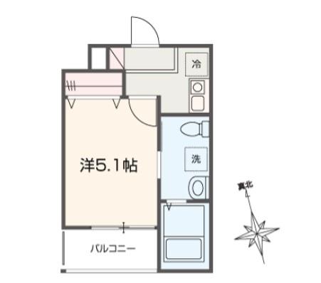 MELLAS川口(1K/2階)の間取り写真