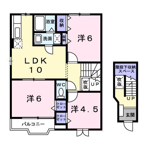 ルミエールI(3LDK/2階)の間取り写真