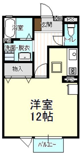 NOBLE C(ワンルーム/1階)の間取り写真