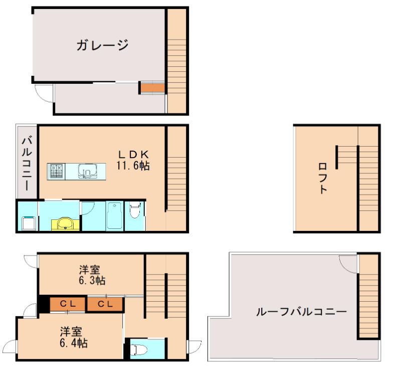 ネオラ レイ マテリア(2LDK/3階)の間取り写真