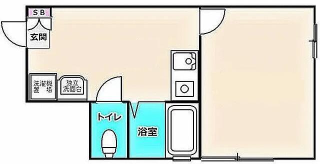 虹信ビル(1DK/3階)の間取り写真