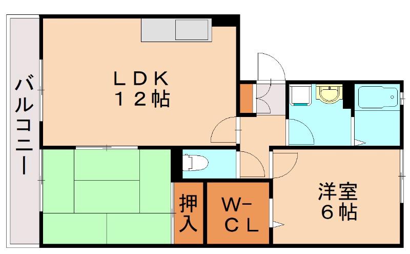 セジュール中央(2LDK/2階)の間取り写真