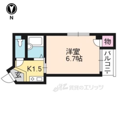ジュール寺町二条(1K/3階)の間取り写真