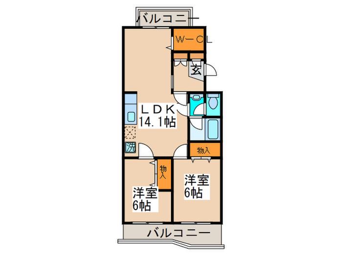 第二豊ロイヤルマンション(2LDK/1階)の間取り写真