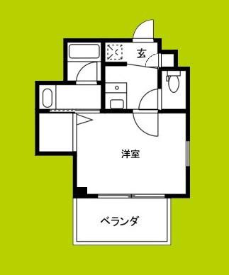 プランドール難波(1K/11階)の間取り写真