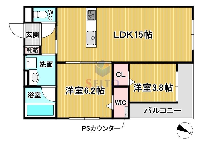 D-RESIDENCE岡町(2LDK/2階)の間取り写真
