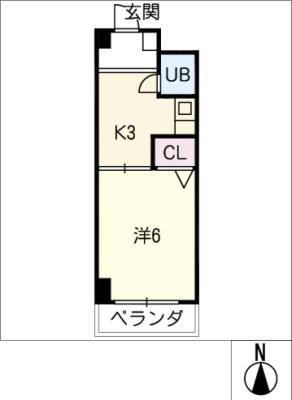 SONOYAMAハウス(1K/2階)の間取り写真