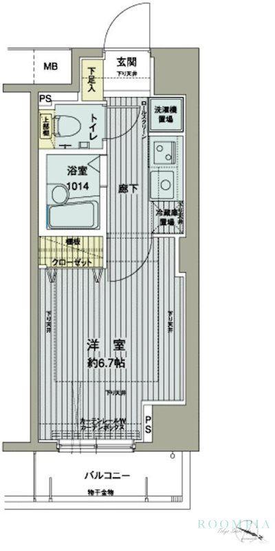 メインステージ西新宿(1K/10階)の間取り写真