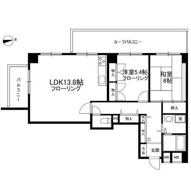 ラ・フォレ根岸(2LDK/10階)の間取り写真