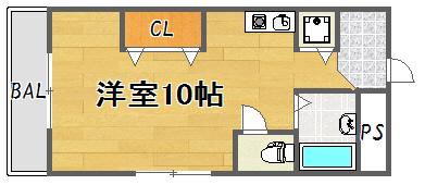 プレジデント武庫之荘(1K/5階)の間取り写真