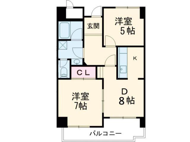 ASSET春日A棟(2DK/2階)の間取り写真