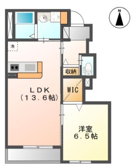 ADRABLE(1LDK/1階)の間取り写真