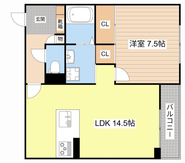 エクセルVI(1LDK/2階)の間取り写真