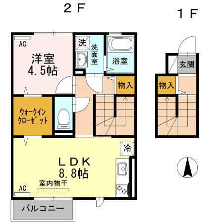 ベイ クレスト(1LDK/2階)の間取り写真