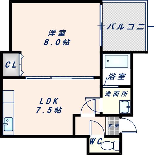 森の宮光栄マンション(1DK/3階)の間取り写真
