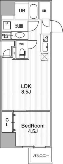 アーバンフラッツ池袋プレミアム(1LDK/18階)の間取り写真