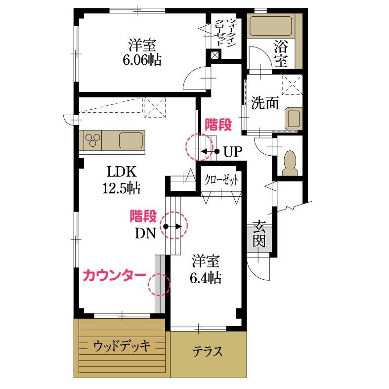 ピース・ソレイユ(2LDK/2階)の間取り写真
