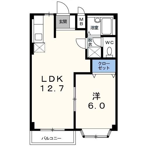シルクハウス(1LDK/2階)の間取り写真
