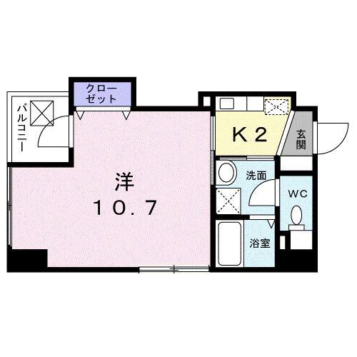 クレスト呉服町(1K/4階)の間取り写真