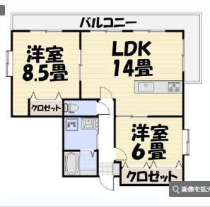 第3脇野コーポ(2LDK/3階)の間取り写真