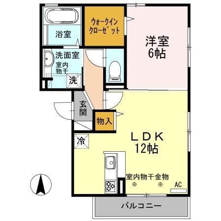 リベルテ333(1LDK/2階)の間取り写真