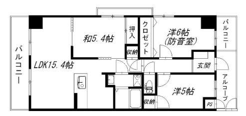 コスモス(3LDK/1階)の間取り写真
