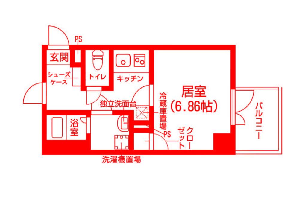 RISING STAGE(1K/5階)の間取り写真