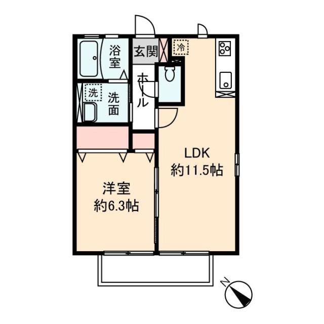 エクセルMADOKAII(1LDK/2階)の間取り写真