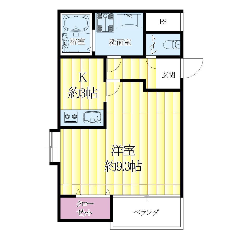 RUMOR(1K/2階)の間取り写真