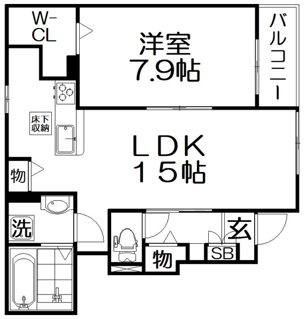 サニーサイド東が丘 II(1LDK/1階)の間取り写真