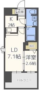 グランフォーレ博多駅東プレミア(1LDK/13階)の間取り写真