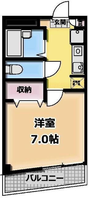カスティーロ上池台(1K/1階)の間取り写真