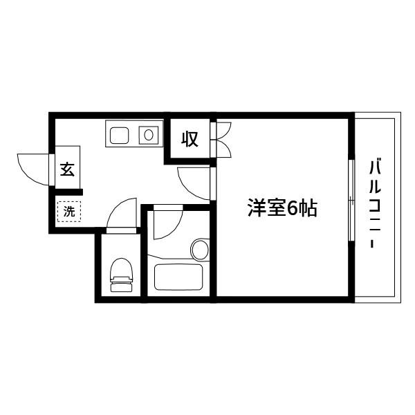 第2パークメゾン(1K/7階)の間取り写真