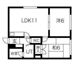 メモリアルハイツI(2LDK/3階)の間取り写真